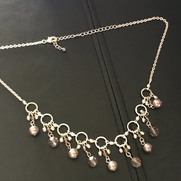 Women Necklace Silver Tone Fashion Jewelry Purple - Picture 8 of 9